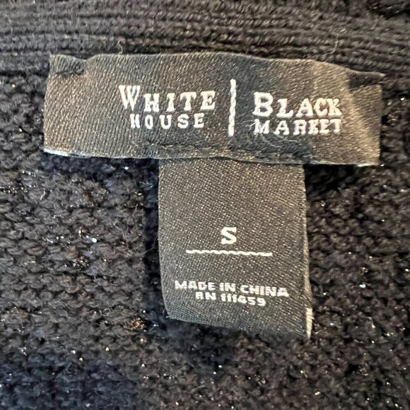 White House Black Market Black textured jacket with silver braiding, Size Small - Picture 14 of 15